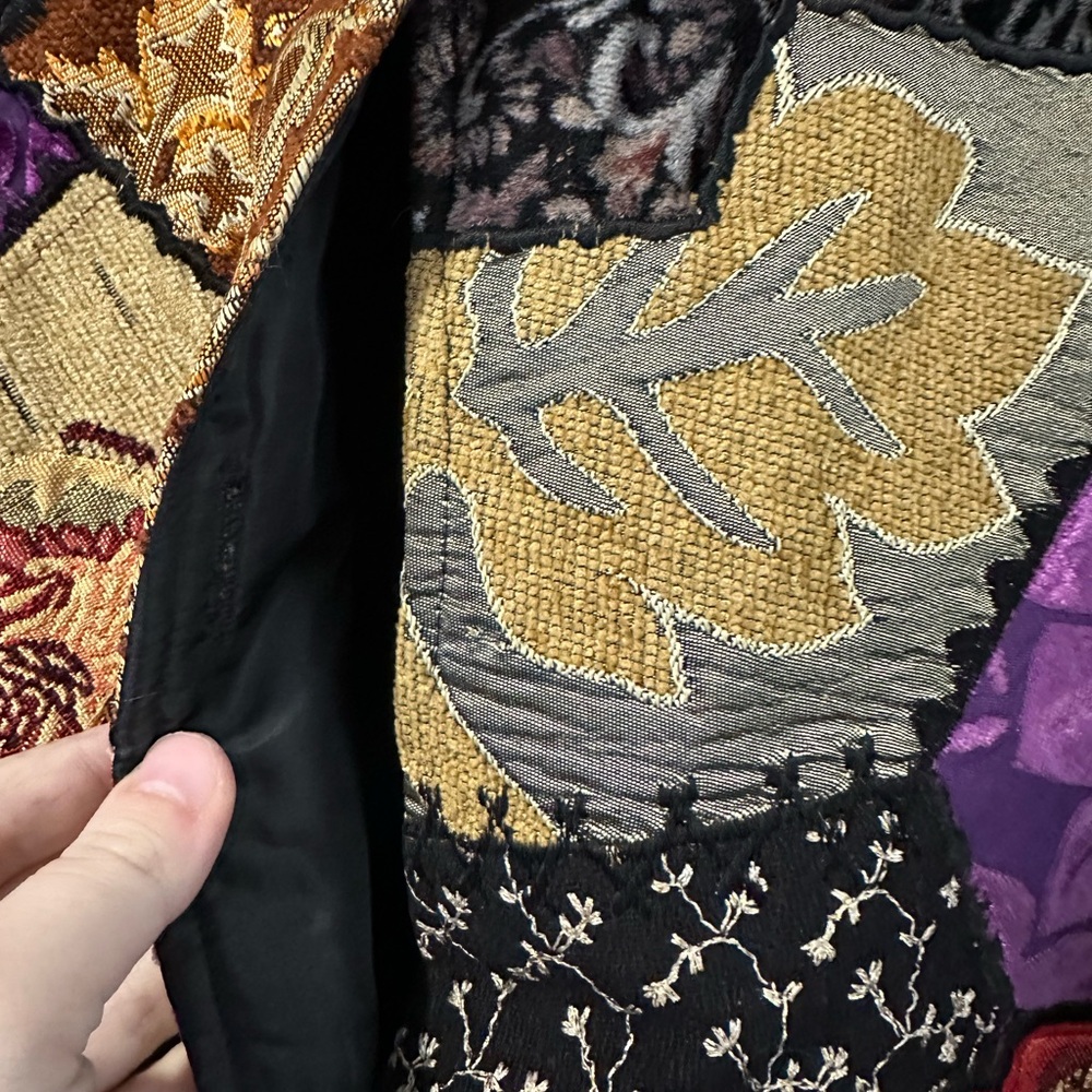 Patchwork Multicolor Jacket Indigo Moon Vtg 1x Fl… - image 5